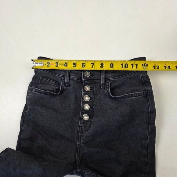 We The Free People Sabrina Super Skinny Black Distressed Jeans Womens 25 - Picture 14 of 14